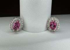 Sparkling Mind Blowing 1.75 Cttw Natural VVs1 Brilliant Pink Topaz Earrings