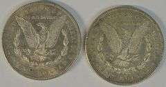 Pair of high grade 1878-S Morgan Silver Dollars