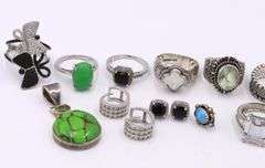 Group lot of vintage 925 sterling silver jewelry