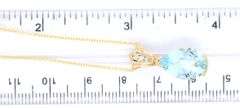 14kt Yellow gold 3.60ct Pear shaped Aquamarine and diamond accent pendant on chain