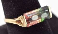 Mystic 14K Yellow Gold Approx. 4.07CTS Watermelon Tourmaline Ring