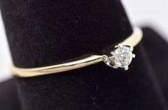 Cute 10K Yellow Gold Solitaire Diamond Ring