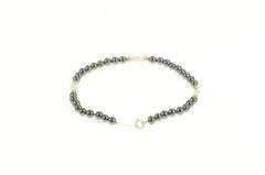 14K Yellow Gold Hematite Pearl Beaded Classic Statement Bracelet