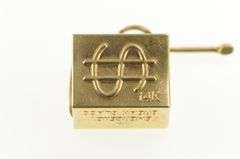 14K Yellow Gold Emergency Money Cash Dollar Bill Hammer Charm/Pendant