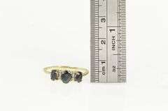 10K Yellow Gold Vintage Sapphire Diamond Engagement Ring