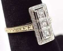 Fantastic Vintage 14K Yellow and White Gold Diamond Ring