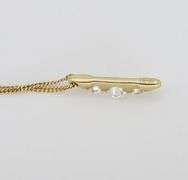 Three Stone Diamond Necklace in 18k Yellow Gold
