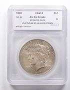 AU55 Details 1926 Peace Silver Dollar VAM 2 Doubled Leaves/Stems SEGS