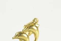 18K Yellow Gold Puffy Jumping Dolphin Vintage Animal Charm/Pendant