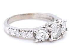 14kt White gold 1.40ctw Ullusion set diamond ring