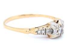 Vintage 14kt yellow gold diamond ring