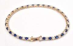 Dazzling Vermeil Silver White and Blue CZ Tennis Bracelet