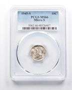 MS66 1945-S Micro S Mercury Dime PCGS