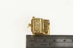 14K Yellow Gold 3D Articulated Typewriter Journalism Writer Charm/Pendant