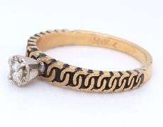 14kt Yellow gold diamond ring