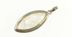 Sterling Silver Moonstone Marquise Cabochon Southwestern Pendant