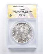 MS63 1887 Morgan Silver $1 VAM-12A DDO Top 100 Alligator Eye ANACS