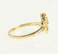 10K Yellow Gold Oval Citrine Diamond Accent Wavy Ring