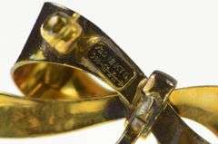 Gold Filled 1930's Bow Ribbon Promise Symbol Statement Pin/Brooch