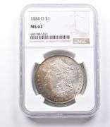 MS63 188-O Morgan Silver Dollar NGC Beautifully Toned