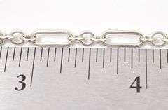 Cute Sterling Silver Elongated Chain Bracelet