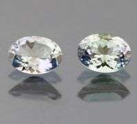 Silvery blue 1.61ct Tanzanite pair