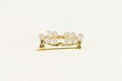14K Yellow Gold Vintage Pearl Retro Circle Fashion Pin/Brooch