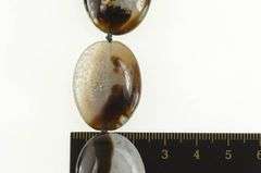 Sterling Silver Oval Agate Stone Hook Loop Statement Necklace