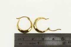 18K Yellow Gold 15.7mm Puffy Vintage Statement Hoop Earrings