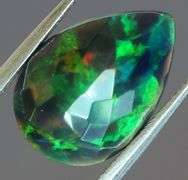 Silky 2ct Floral Fairy Fire Flashing Black Opal