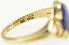 10K Yellow Gold Retro Synthetic Blue Star Sapphire Ring