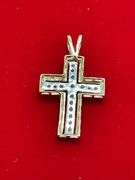 BRAND NEW 14K GOLD AND DIAMOND CROSS CHARM / PENDANT