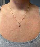 Three Stone Diamond Necklace in 18k Yellow Gold