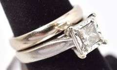 Elegant Diamond Wedding Set in 14K White Gold