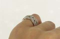 14K White Gold 0.85 Ctw Diamond Braid Eternity Band Ring