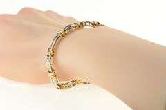 10K White Gold 1.75 Ctw Two Tone Diamond X Tennis Bracelet