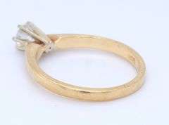 14kt Yellow gold diamond solitaire ring