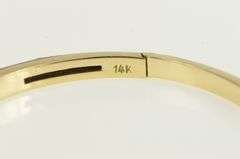 14K Yellow Gold 0.38 Ctw Diamond Enamel Ornate Bangle Bracelet