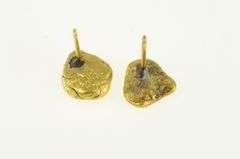 14K Yellow Gold Textured Raw 24k Nugget Cluster Stud Earrings