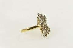 14K Yellow Gold 2.50 Ctw Diamond Cluster Vintage Cocktail Ring