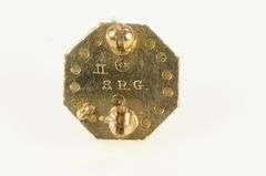 14K Yellow Gold Sigma Alpha Mu Enamel Seed Pearl Lapel Pin/Brooch