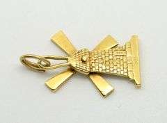 Useful 14k Diamond Insert Ring Neat 14K YG Windmill charm or pendant.