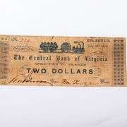 Scarce Central Bank of Staunton Va $2 Note
