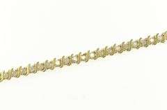 14K Yellow Gold 1.50 Ctw Diamond Wavy Link Classic Tennis Bracelet