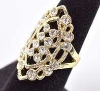 Sparkling Vermeil Sterling Silver CZ Gemstone Ring