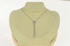 18K White Gold 0.75 Ctw Diamond Heart Lavalier Bar Necklace