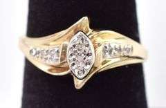 Sparkling 10K Yellow Gold Diamond Ring