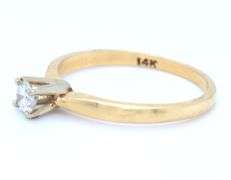 14kt Yellow gold diamond solitaire ring