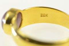 22K Yellow Gold Natural Star Ruby Cabochon Vintage Ring