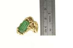 14K Yellow Gold 1960's Emerald Abstract Tree Branch Root Ring